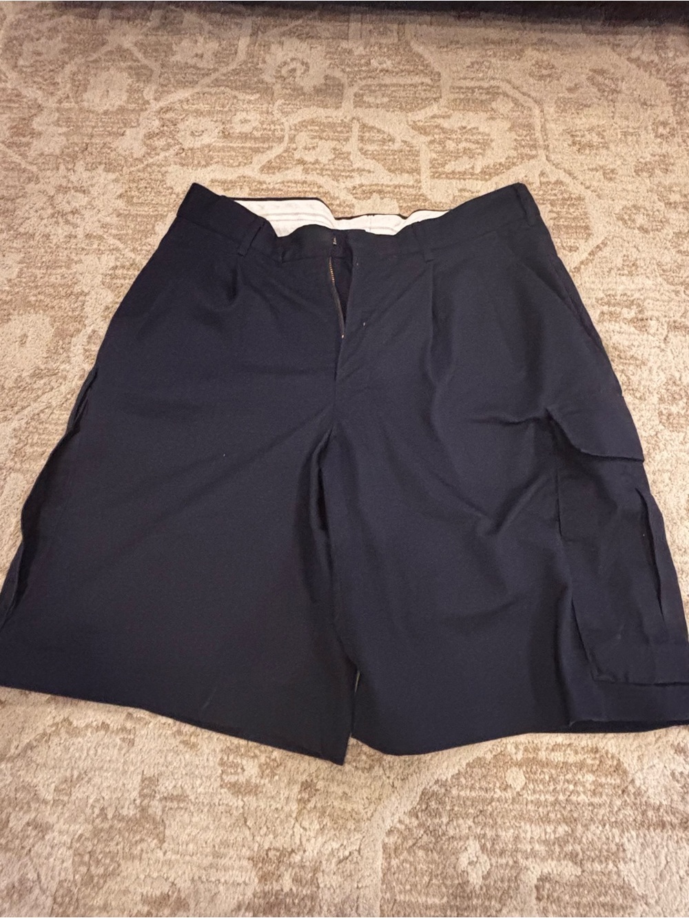 Men's Navy Cargo Work Shorts with Utility Pockets